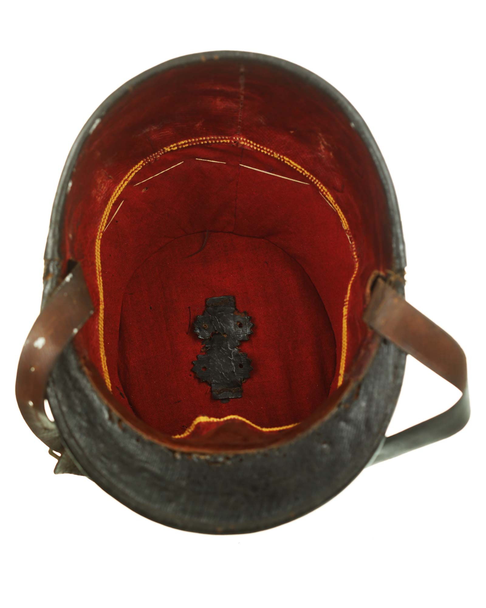 Preußen Tschako – Detailansicht Materialien und Patina