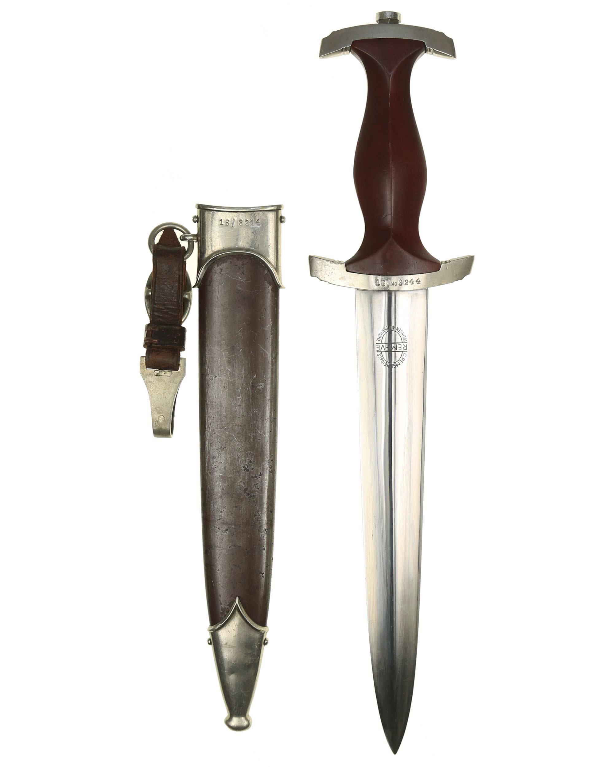 SA Dolch – Griff mit Hoheitsadler, emailliertem SA-Emblem und früher Ausführung