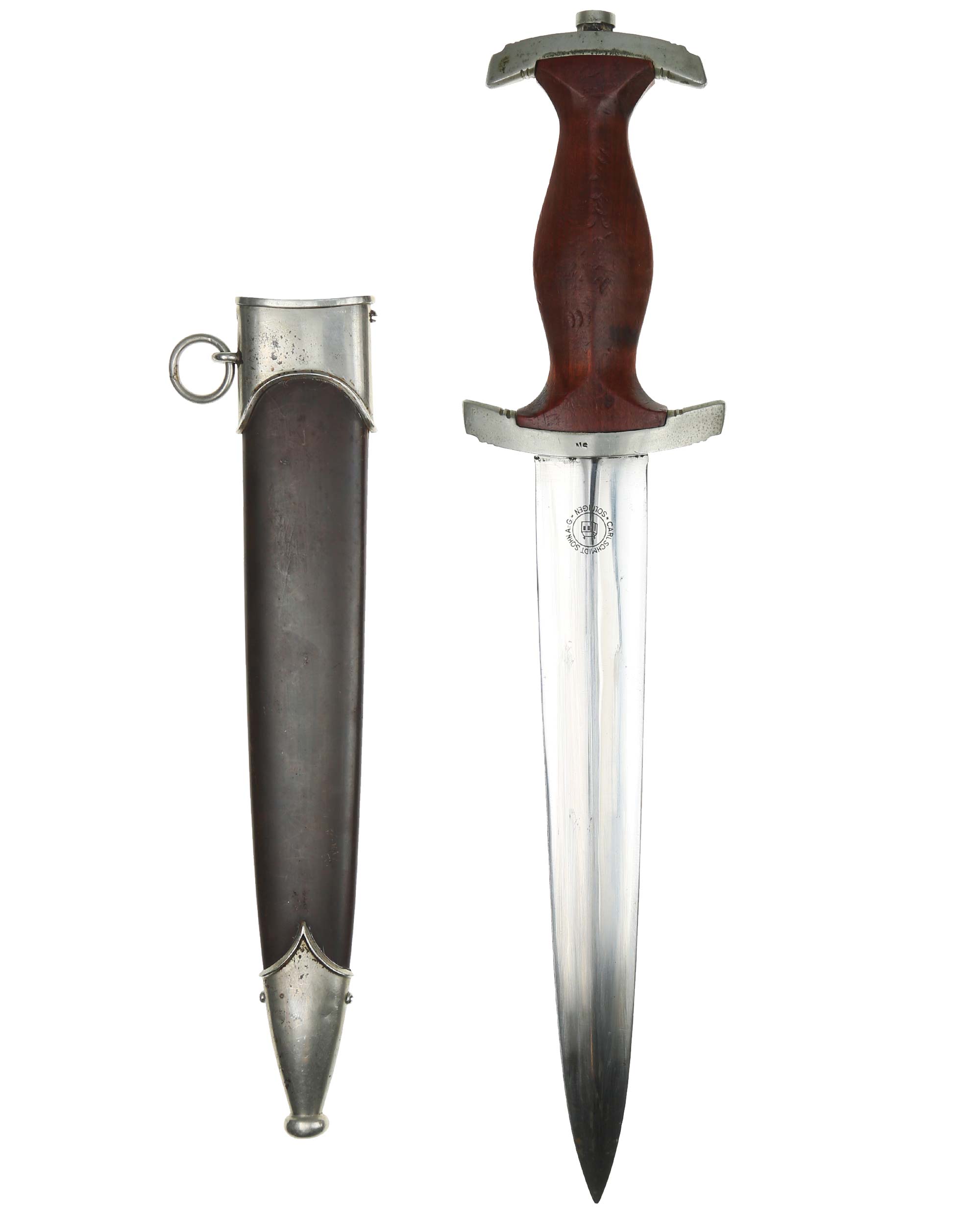 Кинжал СА — рукоять с никелевым орлом, эмалированным знаком СА и штампом группы Ns Niedersachsen