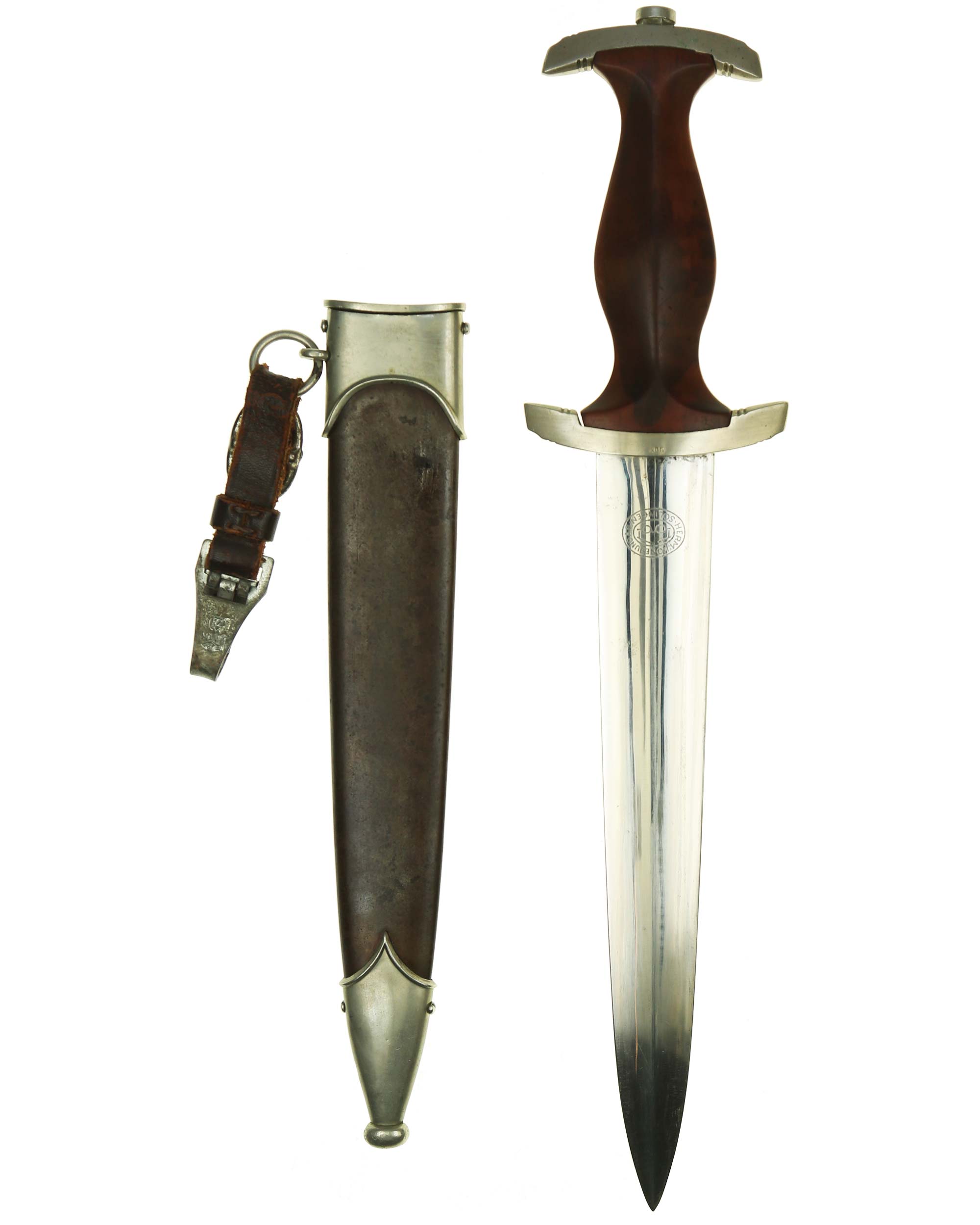 SA dagger – grip with national eagle, enameled SA emblem and Nrh Niederrhein group mark
