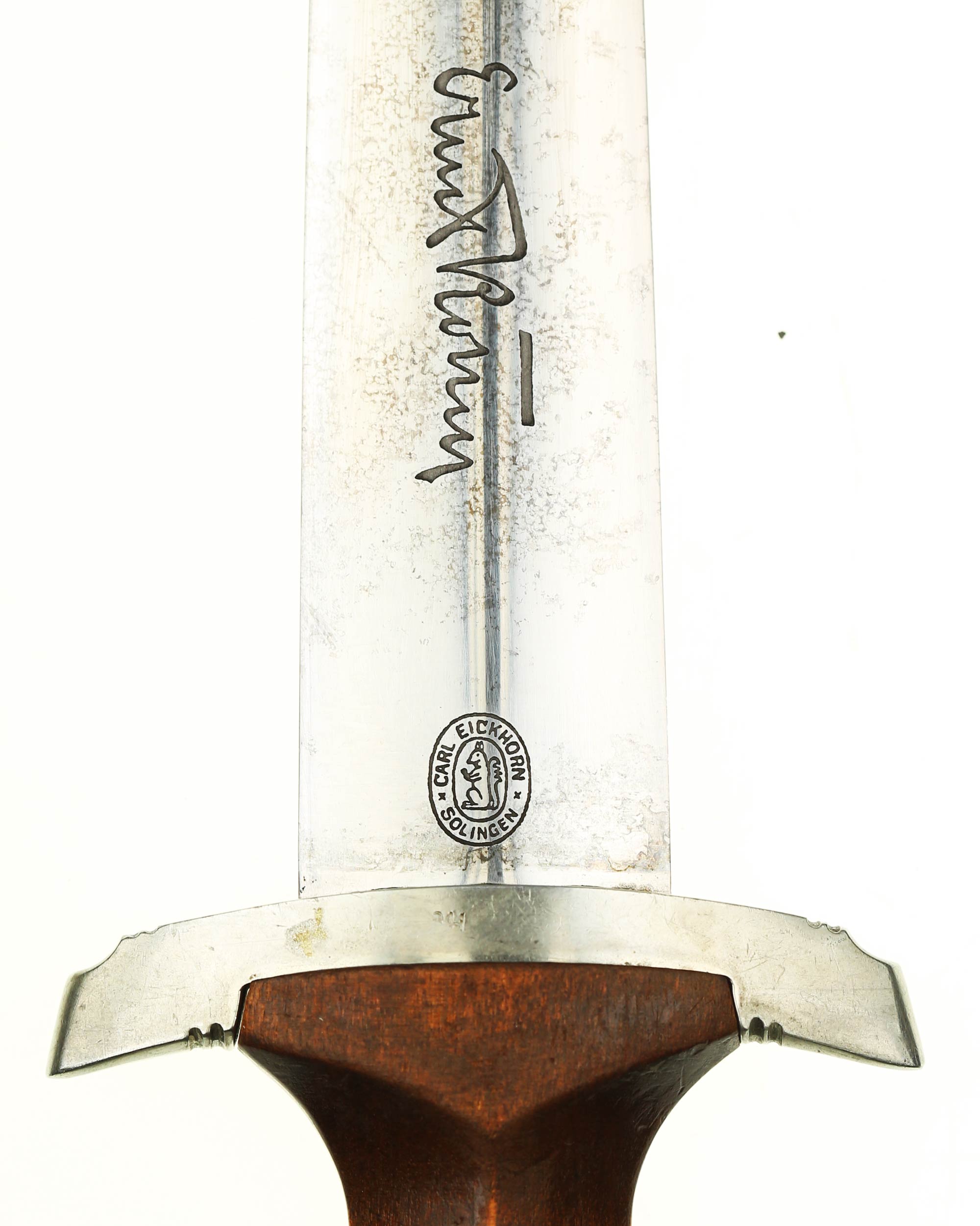 Кинжал SA Рём – клинок с полной дарственной надписью и клеймом производителя