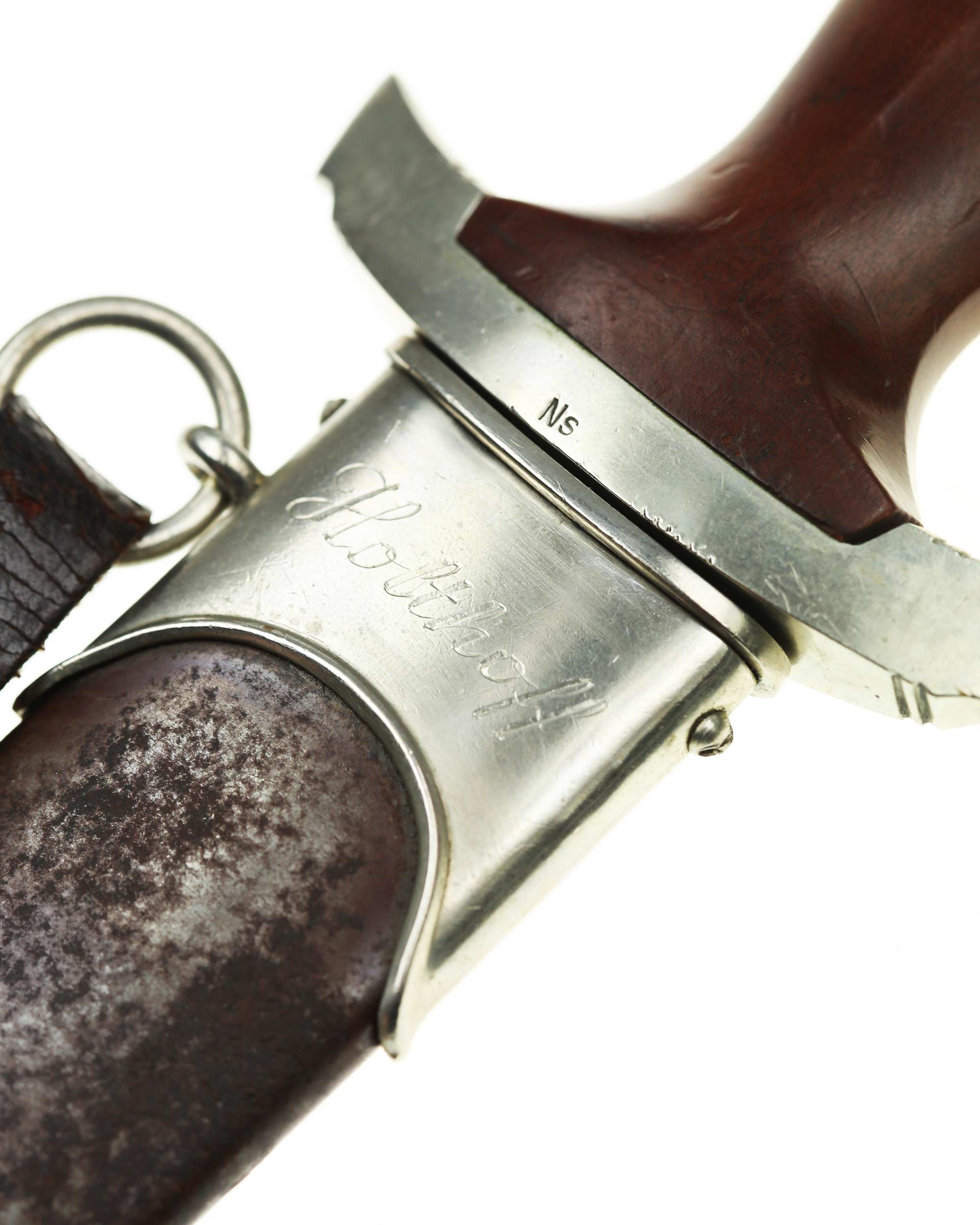 SA Ehrendolch – Scheide mit Originalbrünierung und Trägergravur Holthoff