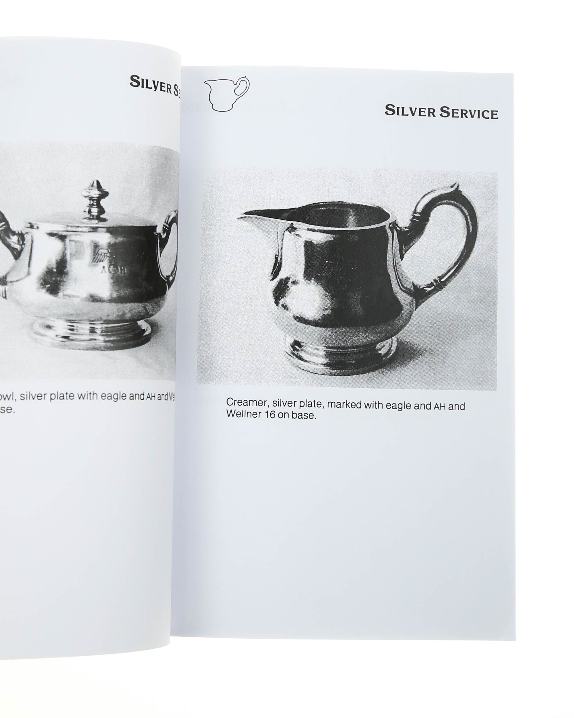 Пример страницы из книги: Silver Service / AH-серебро – включая сервировочную чашу и кувшин (сравнительные иллюстрации)