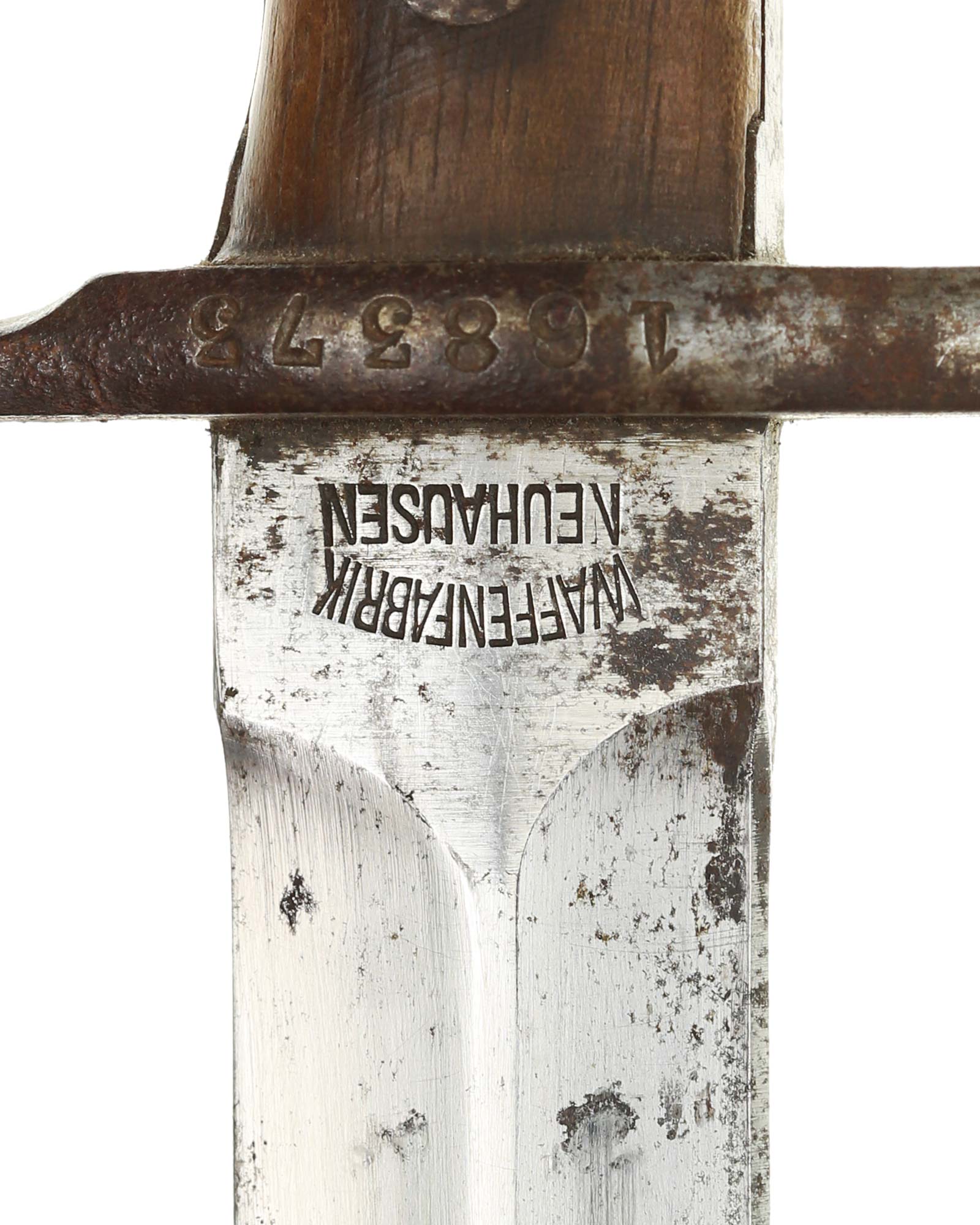 Schweizer Seitengewehr 1889/18 – Kugelabschluss der Scheide