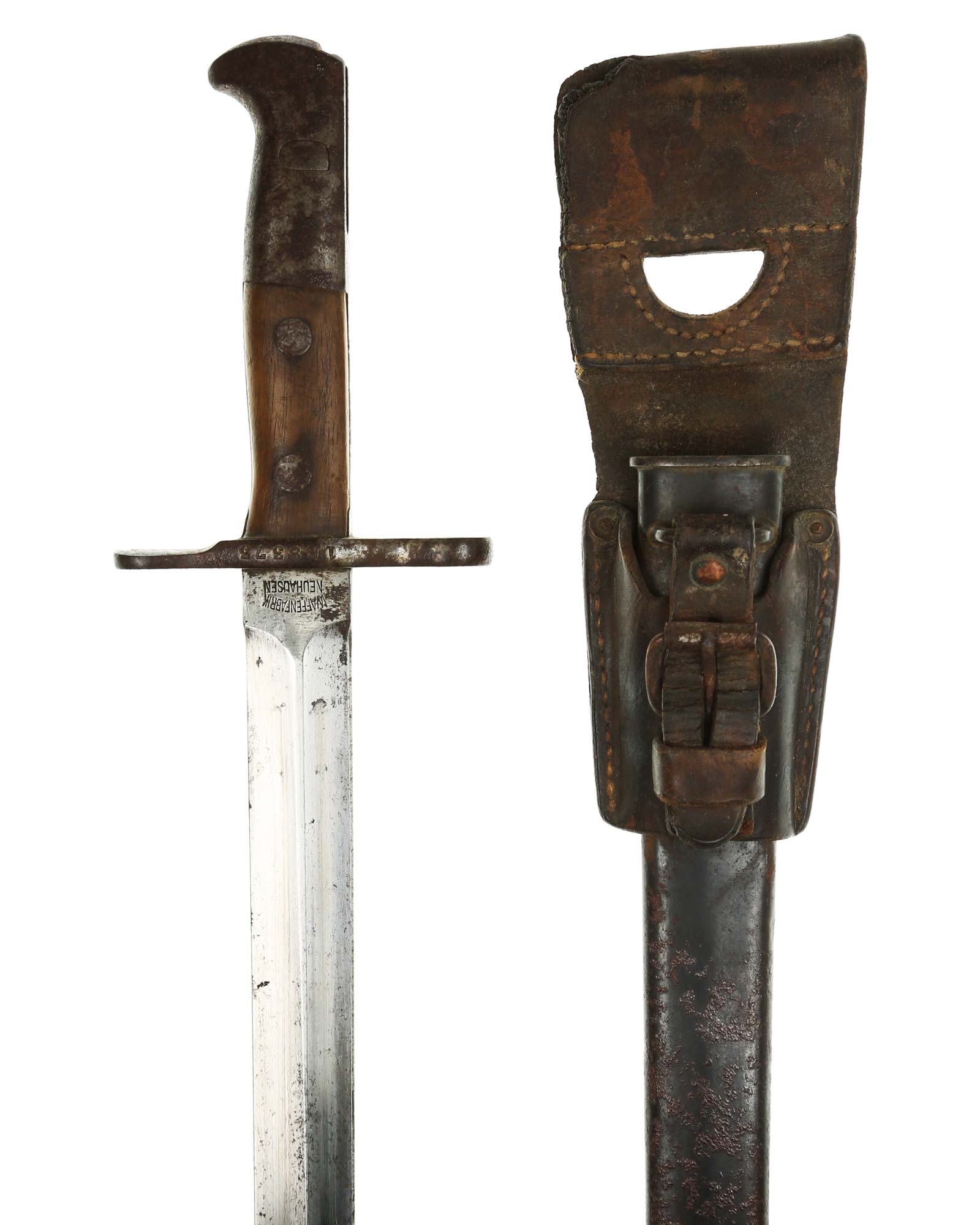 Schweizer Seitengewehr 1889/18 – Herstellerprägung Waffenfabrik Neuhausen