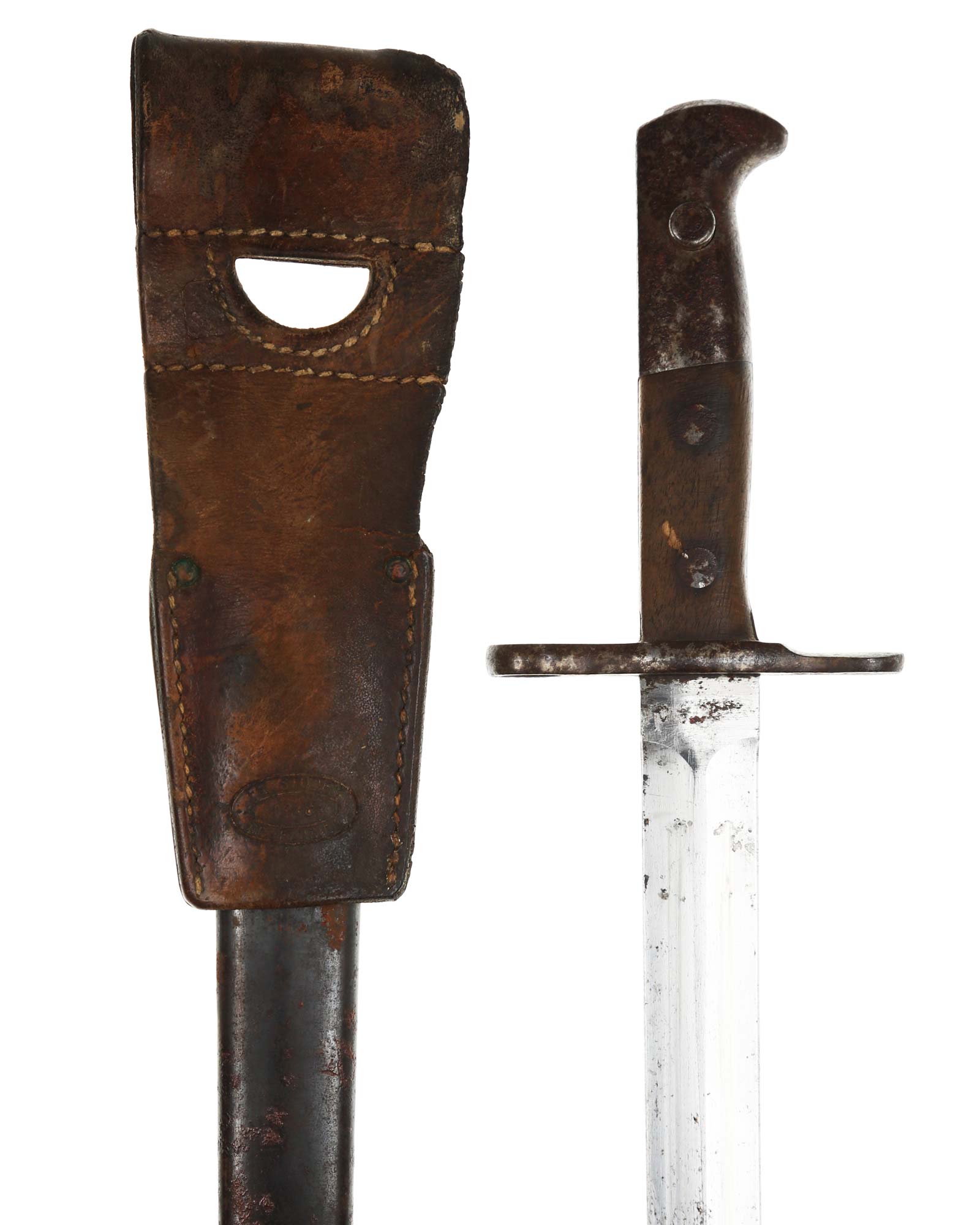 Schweizer Seitengewehr 1889/18 – Scheide aus Stahl