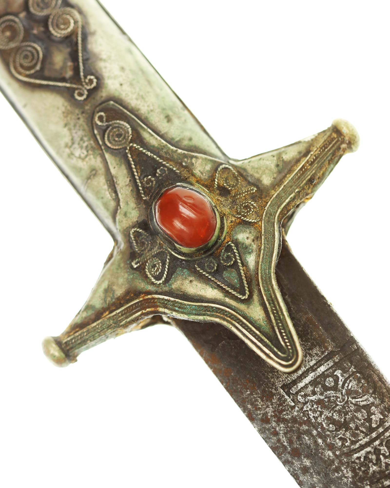 Historischer Shamshir Säbel – Nahaufnahme Spitze
