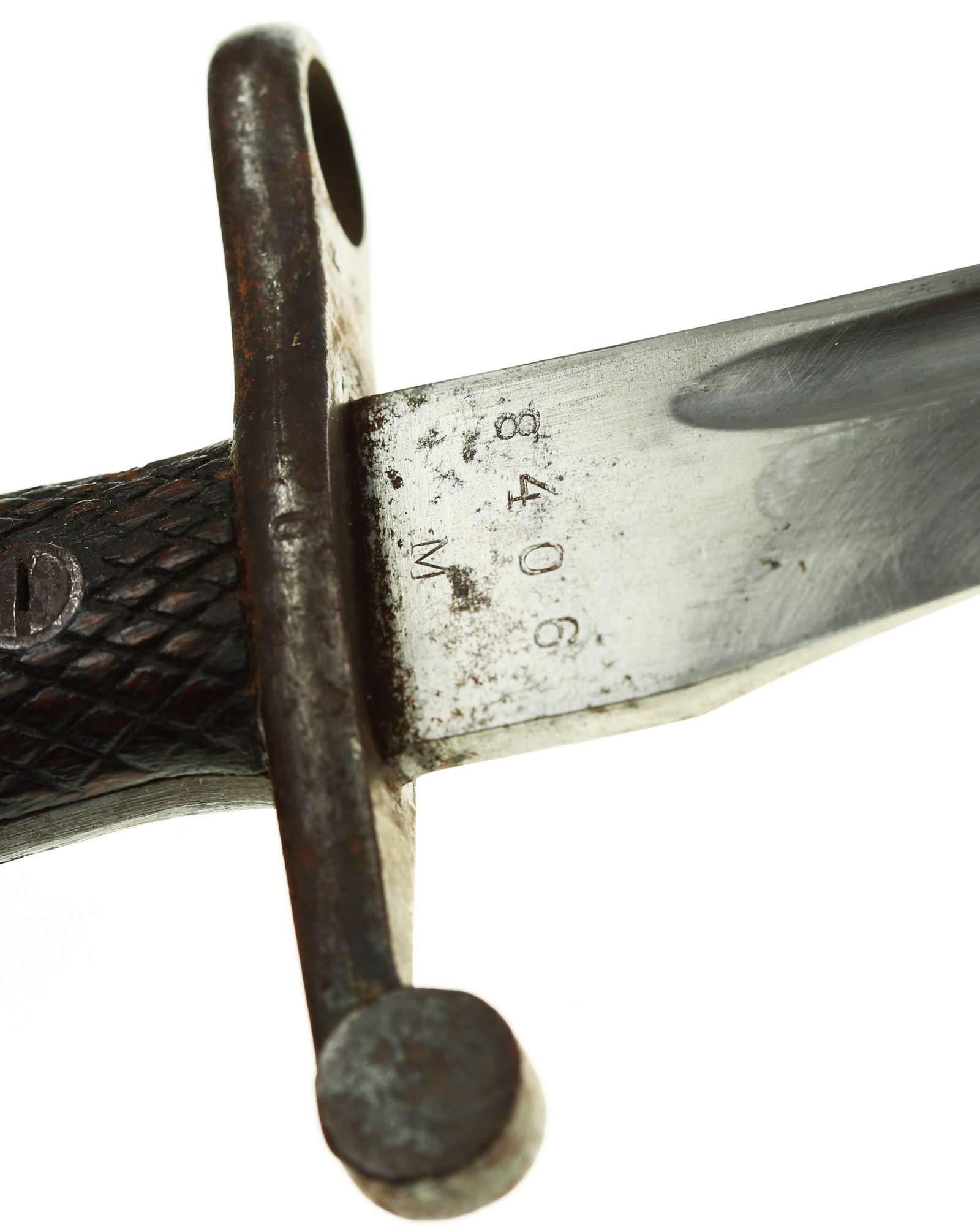 Spanish Machete Bayonet – numbered steel scabbard 5923 P