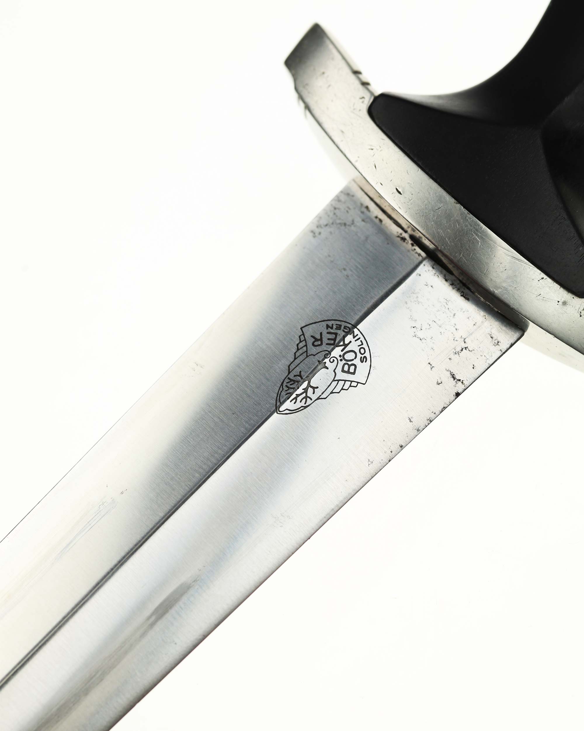 SS service dagger – black blued iron scabbard with nickel-plated fittings