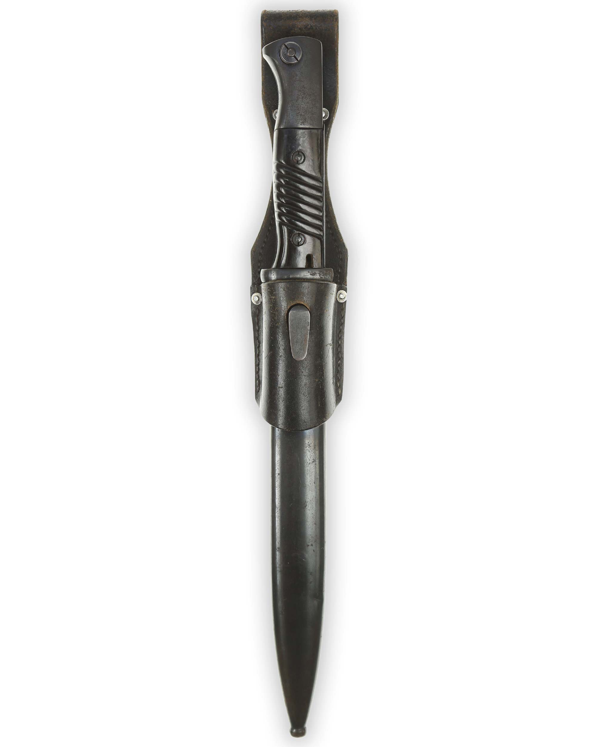 Wehrmacht Bayonet 84/98 III pattern matching numbers with scabbard and leather frog 42 cof Carl Eickhorn Solingen