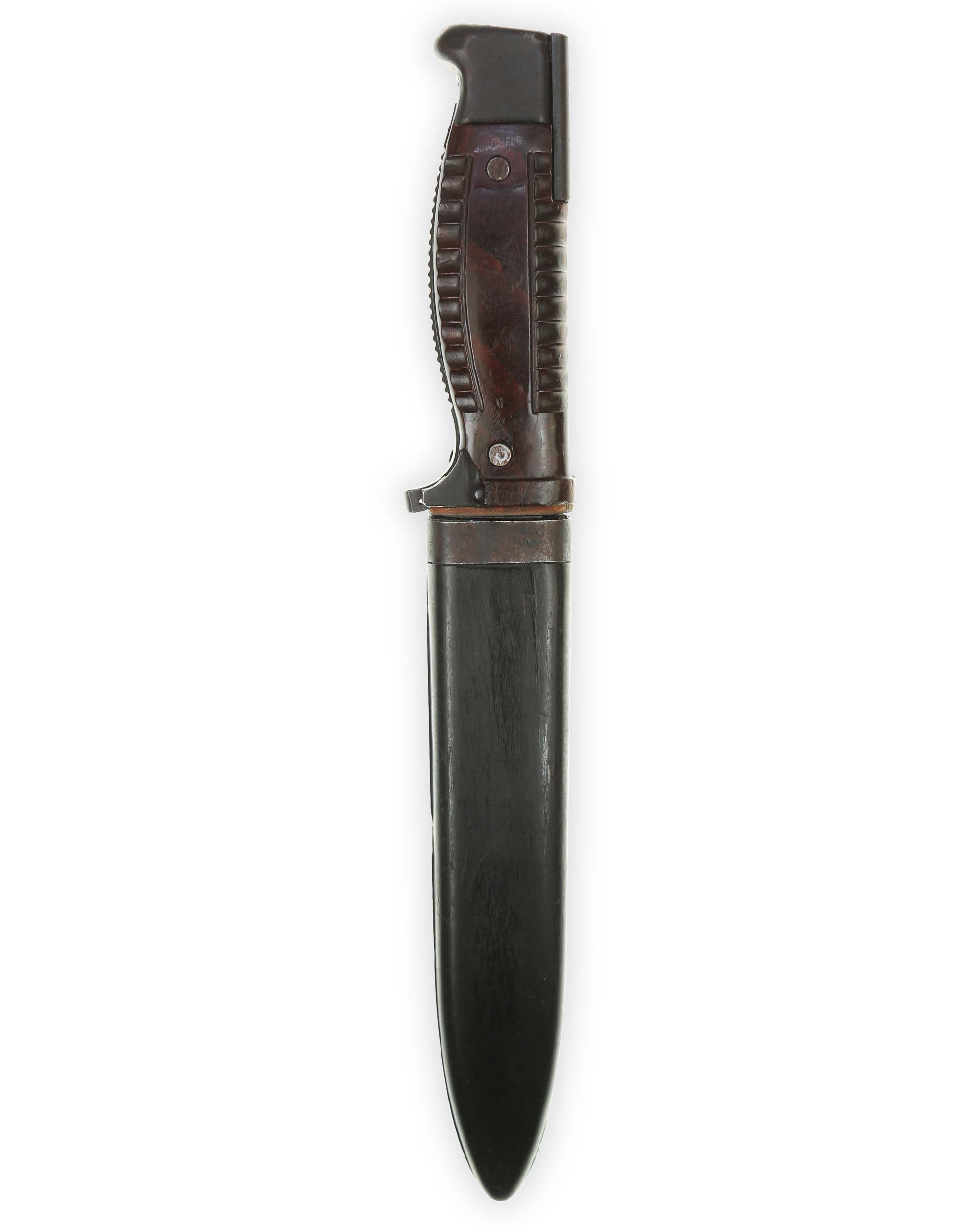 Wehrmacht Seitengewehr SG42 Kampfmesser 42 cof Carl Eickhorn Solingen mit Scheide und Metall-Koppelclip