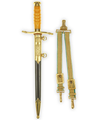 © DGDE GmbH - DDR / NVA Admiralsdolch mit Gehänge – Präsentstück mit Gravur „Überreicht vom Minister für Staatssicherheit“