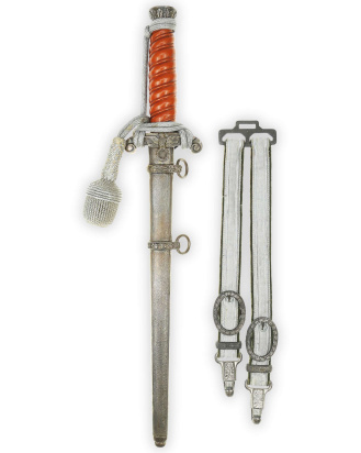 Heeres-Offiziersdolch [M1935] mit Gehänge, Portepee & Klingenätzung – Carl Jul. Krebs Solingen