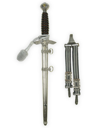 © DGDE GmbH - Luftwaffen Dolch für Offiziere [M1937] sog. Trauerdolch mit Gehänge & Expertise - Robert Klaas Solingen