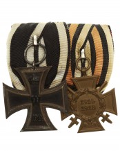 2er Ordenschnalle / Ordensspange eines Soldaten im 1.Weltkrieg