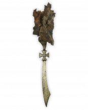 Shrapnel Letter Opener WWI Iron Cross