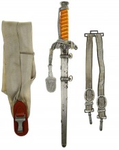 Heeres-Offiziersdolch [M1935] mit Portepee, Schultergurt & Gehänge - Emil Voos Solingen