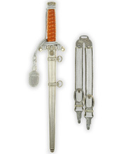 Heeres-Offiziersdolch [M1935] mit Luxus-Gehänge und Portepee – F.W. Höller Solingen