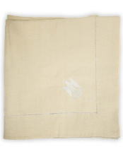 Large Linen Tablecloth in the “AH” Informal Pattern with Eagle Corner Monogram