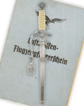 Luftwaffen Offiziersdolch [1937] mit Flugzeugführerschein, Klingenätzung & Widmung an Ernst Rottmann