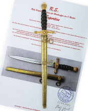 German Reichsmarine Officer’s Dagger [M1921] with certificate