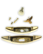 SA/NSKK Service Dagger – Spare Parts Set: Crossguards, Pommel Nut, Grip Eagle & Screws (partly gilt)